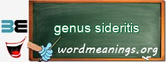 WordMeaning blackboard for genus sideritis